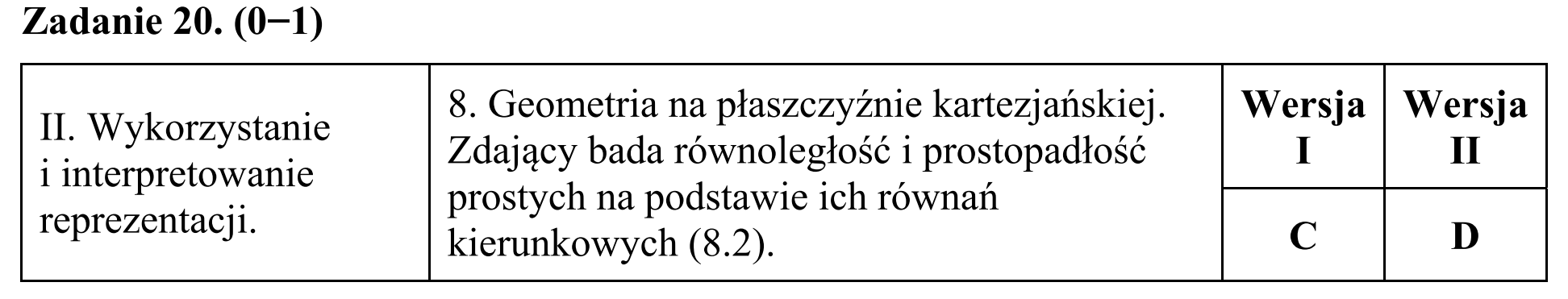 Matura, maj 2016, odpowiedź do zadania 20