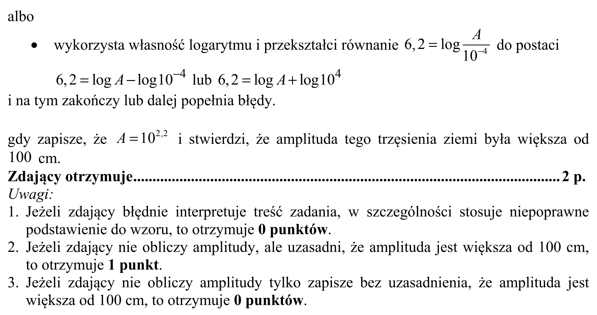 Matura, maj 2016, odpowiedź do zadania 31, fragment 2