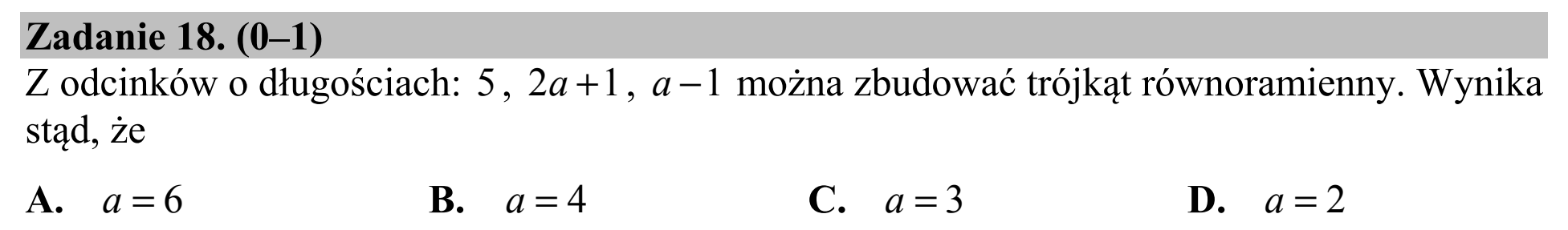 Matura, maj 2016, podgląd zadania 18