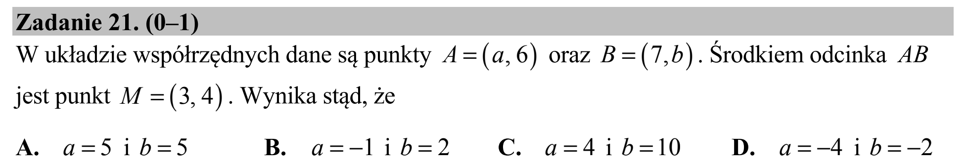 Matura, maj 2016, podgląd zadania 21