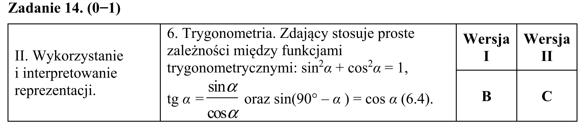 Matura, maj 2017, odpowiedź do zadania 14
