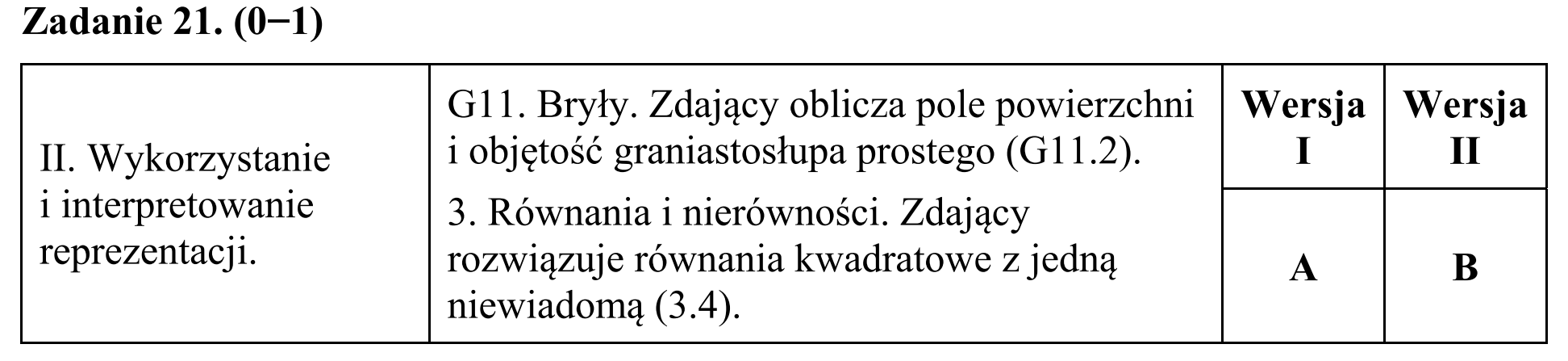 Matura, maj 2017, odpowiedź do zadania 21