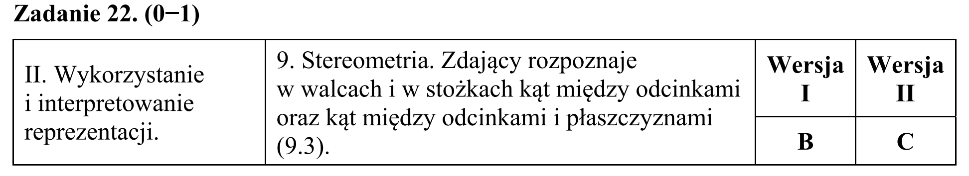 Matura, maj 2017, odpowiedź do zadania 22