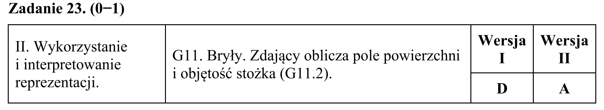Matura, maj 2017, odpowiedź do zadania 23