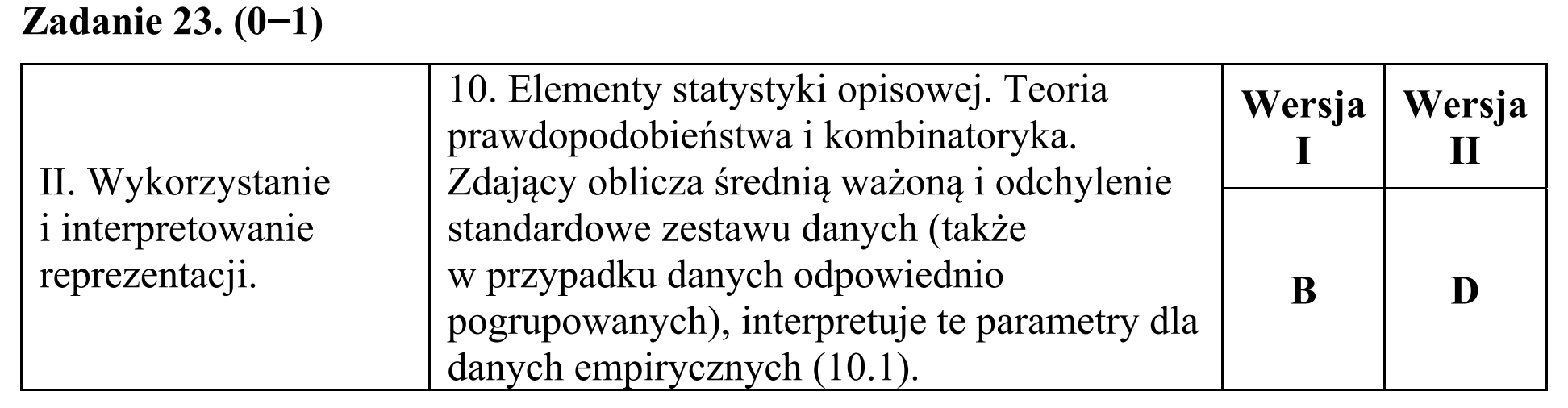 Matura, maj 2018, odpowiedź do zadania 23