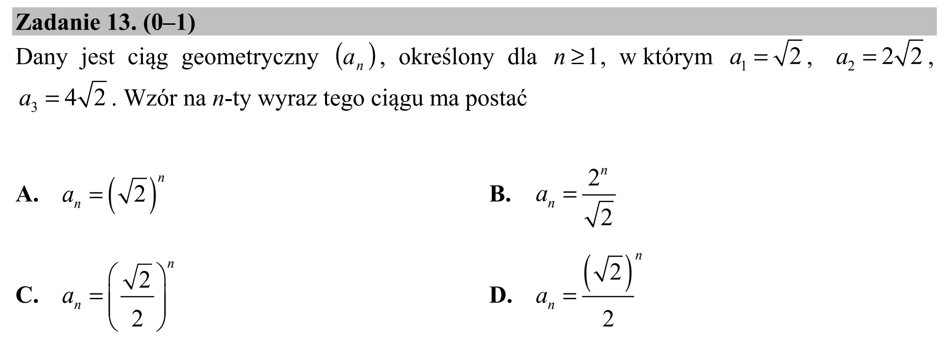 Matura, maj 2018, podgląd zadania 13
