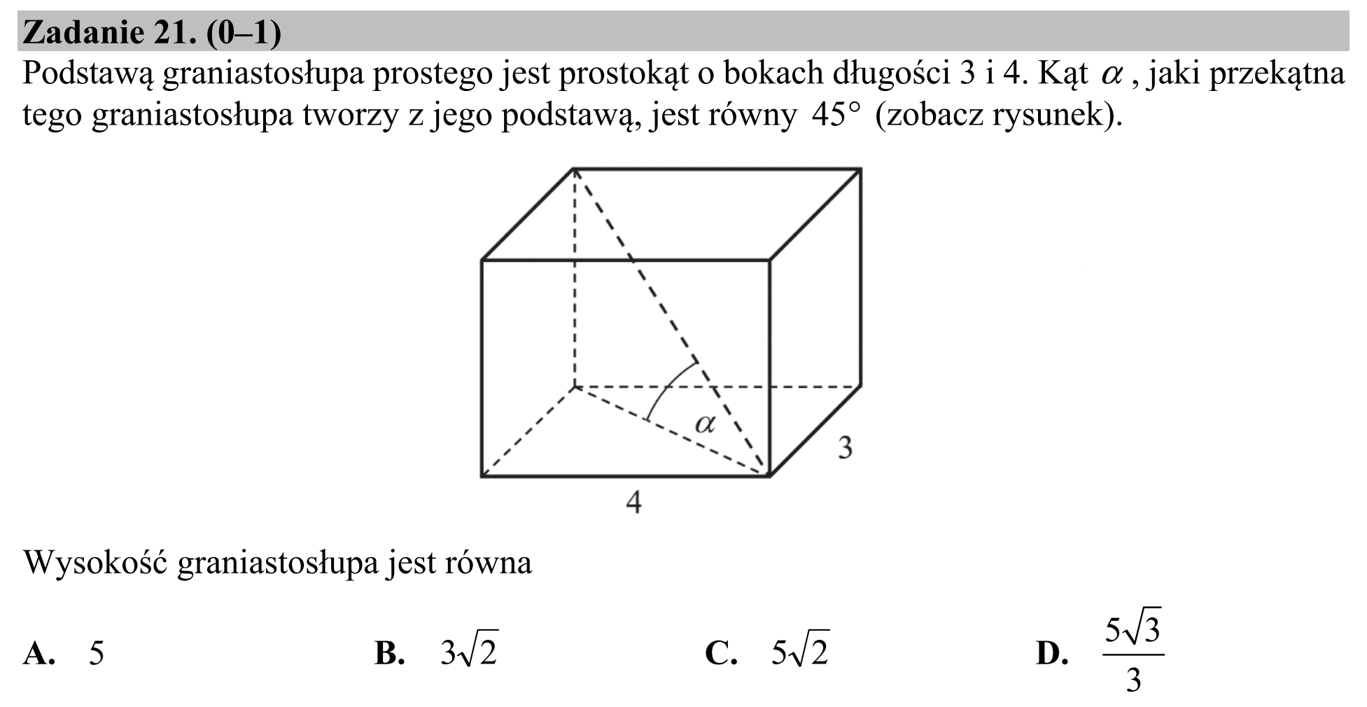 Matura, maj 2018, podgląd zadania 21