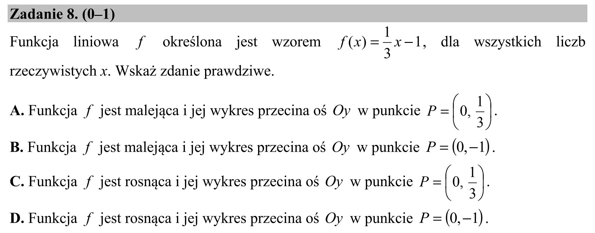 Matura, maj 2018, podgląd zadania 8