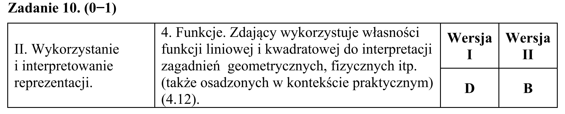 Matura, maj 2019, odpowiedź do zadania 10