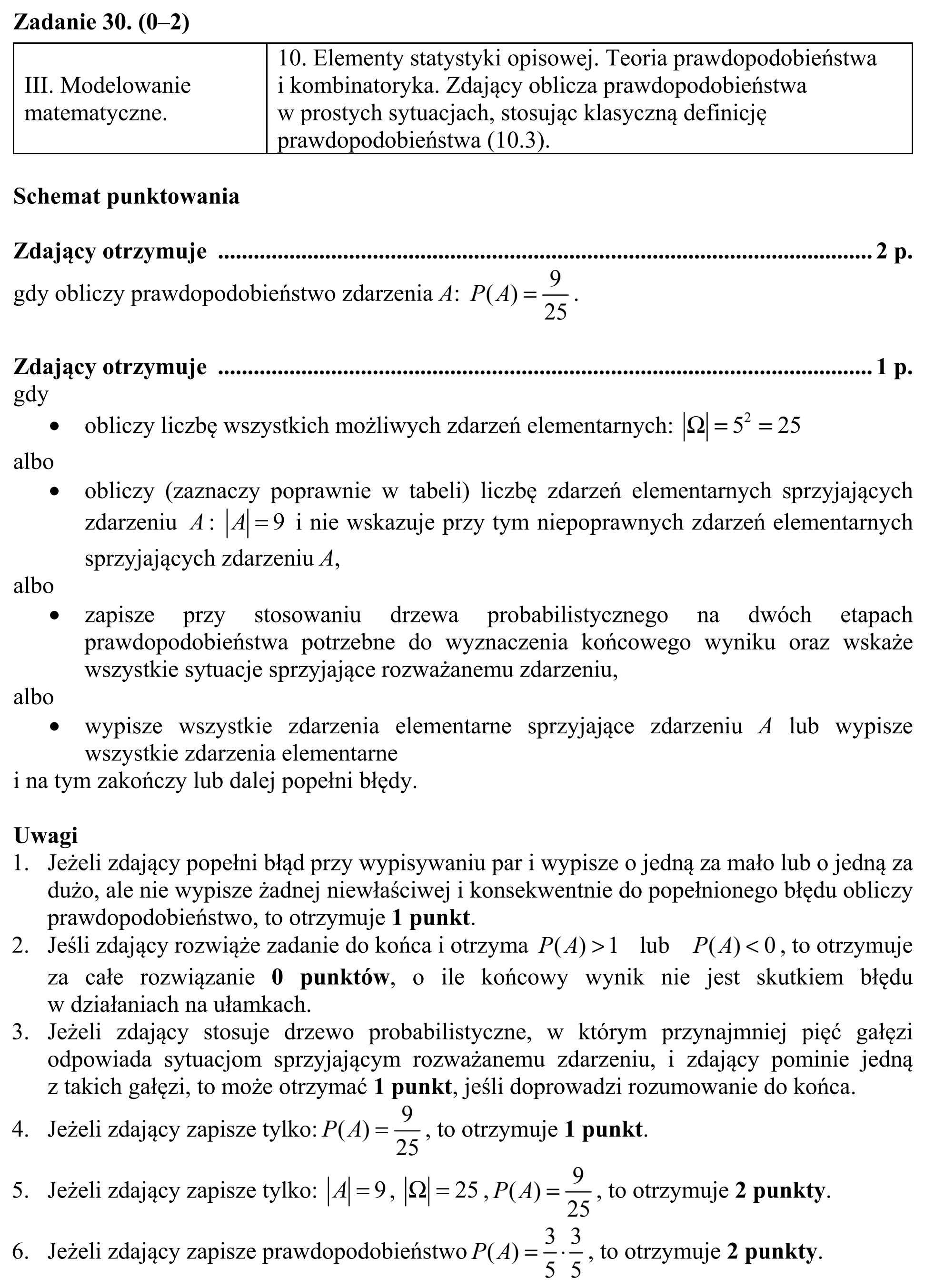 Matura, maj 2019, odpowiedź do zadania 30, fragment 1