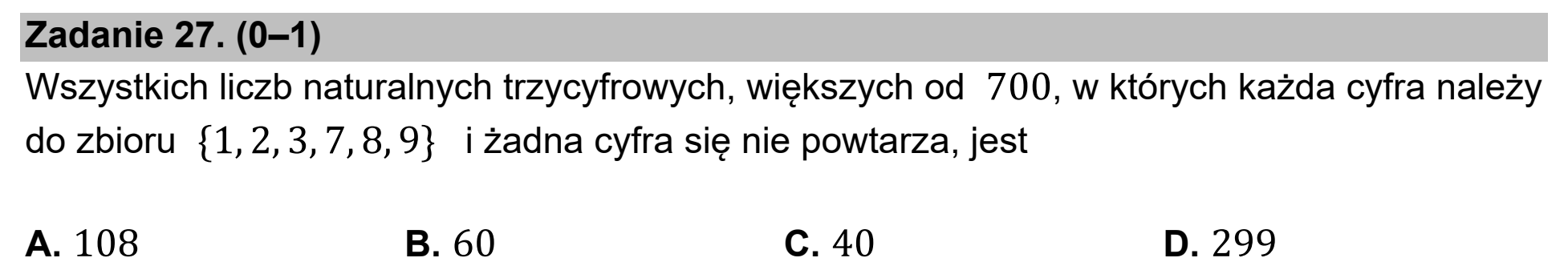 Matura, maj 2021, podgląd zadania 27