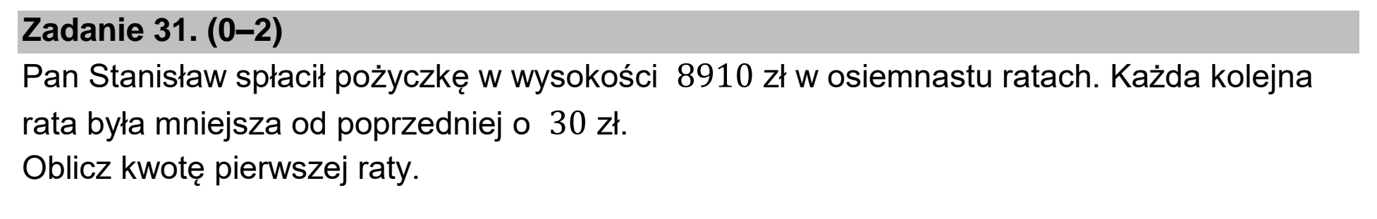 Matura, maj 2023, podgląd zadania 31
