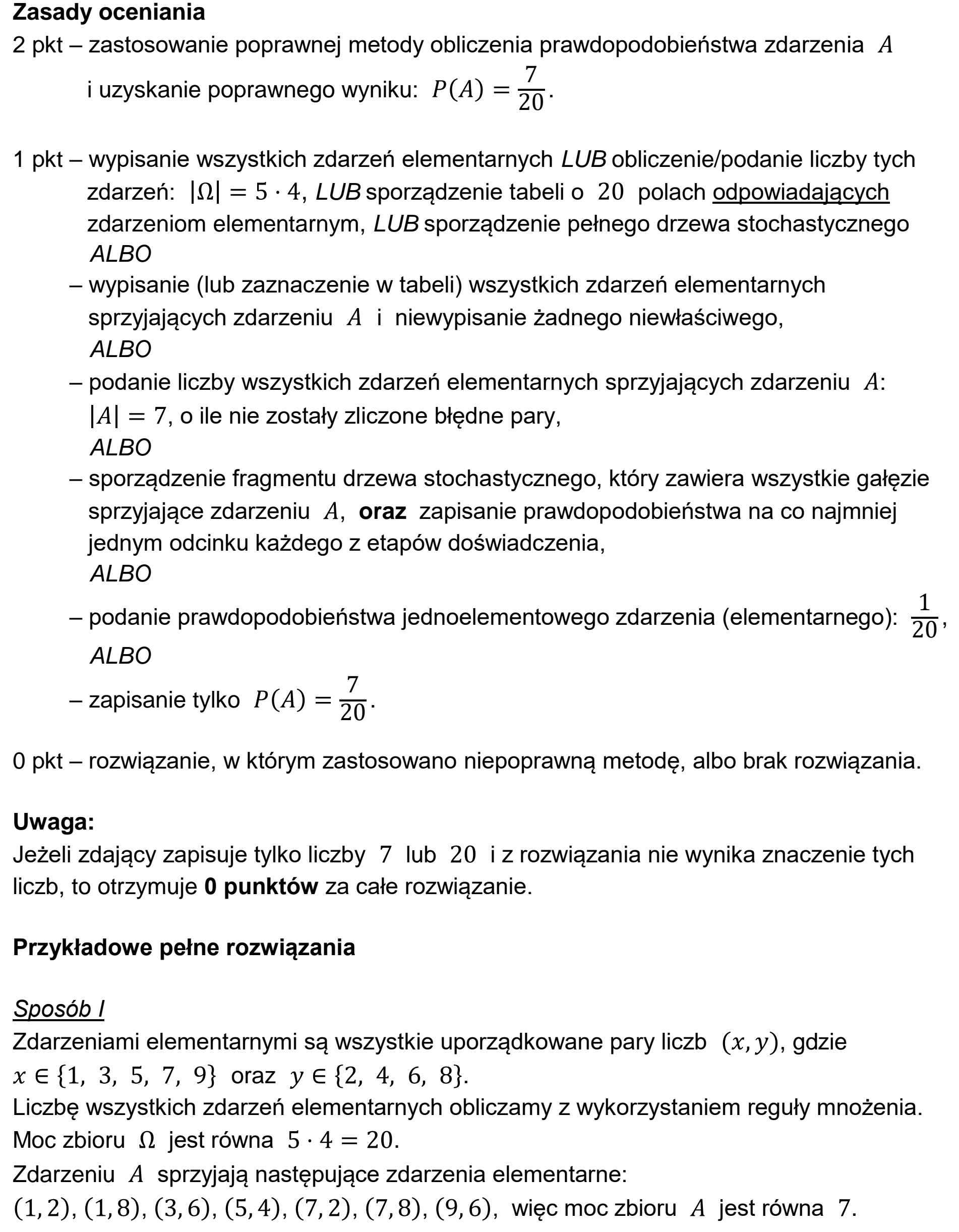 Matura, maj 2025, odpowiedź do zadania 31
