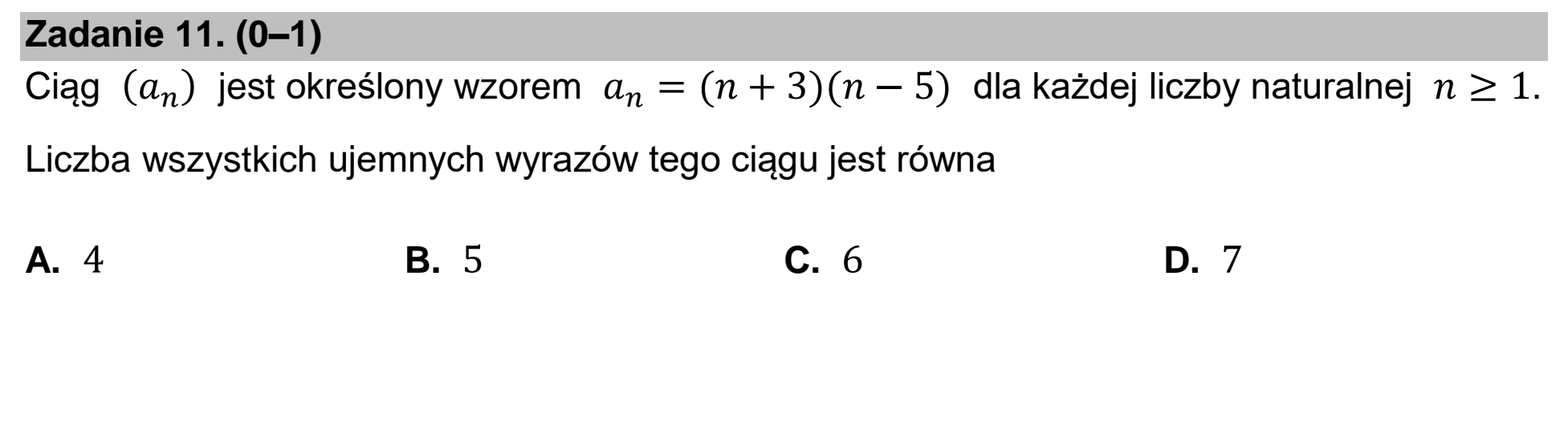 Matura, maj 2025, podgląd zadania 11