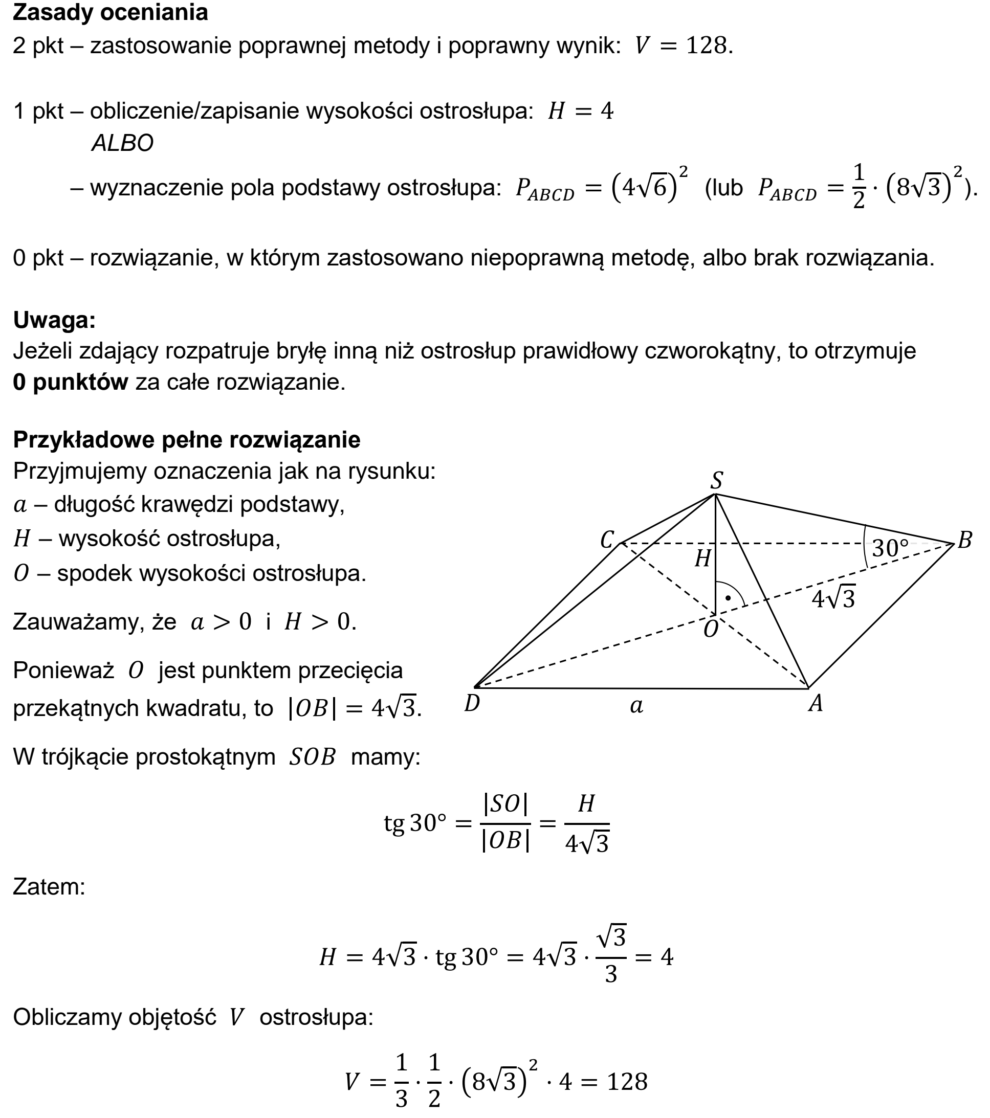 Matura, maj 2026, odpowiedź do zadania 30