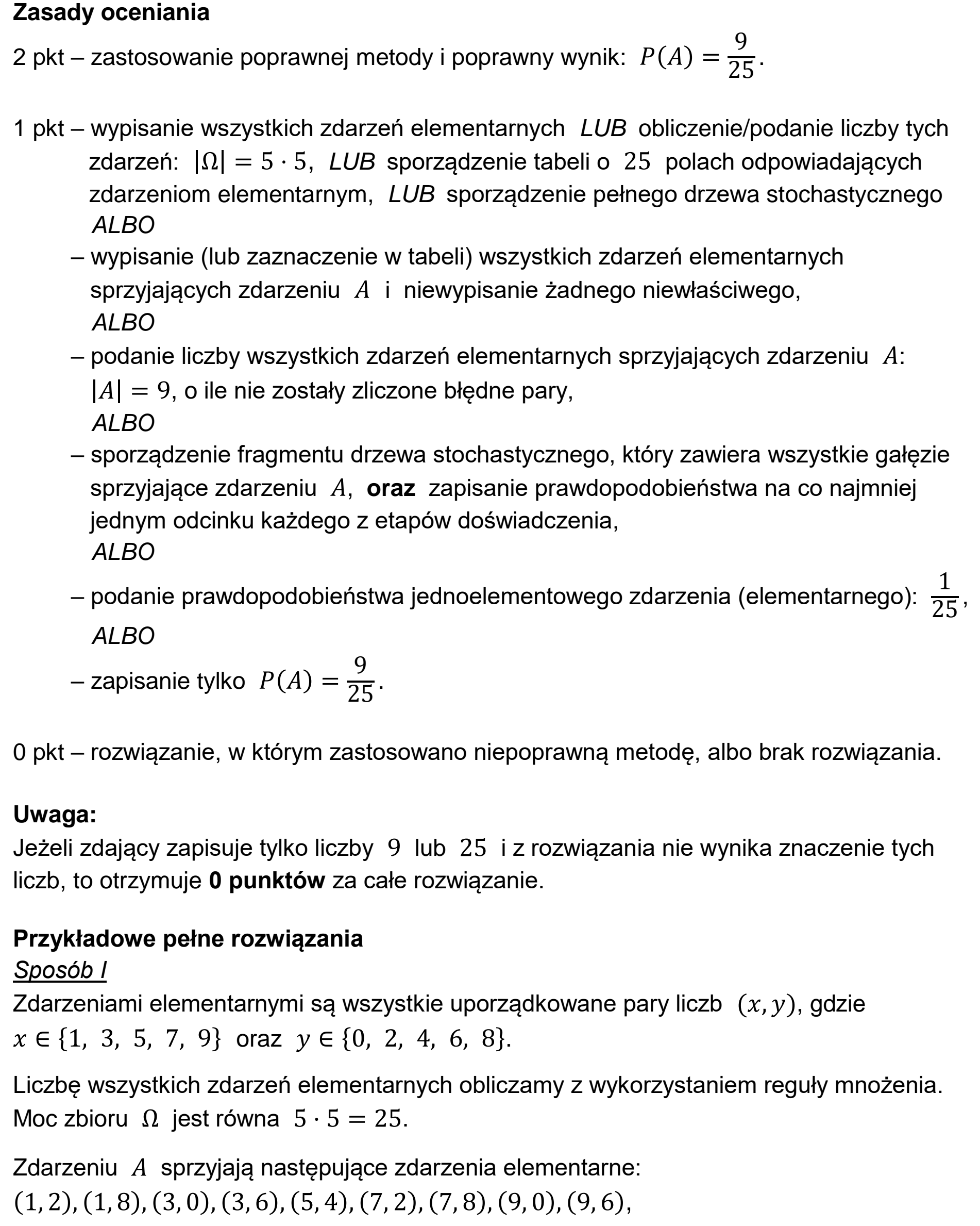 Matura, maj 2026, odpowiedź do zadania 31