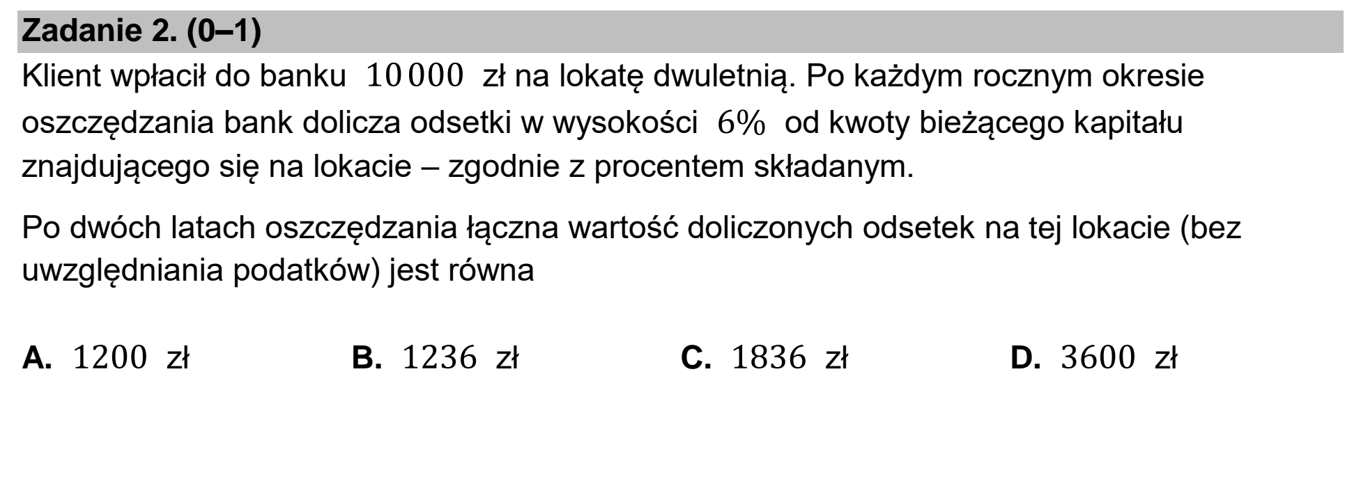 Matura, maj 2026, podgląd zadania 2