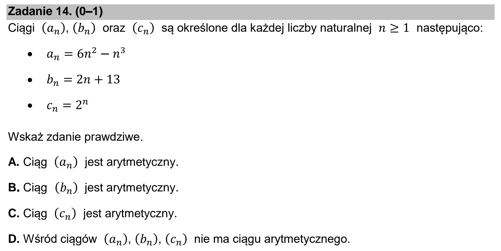 Matura próbna, marzec 2021, podgląd zadania 14
