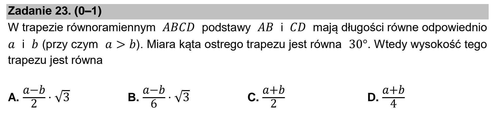 Matura próbna, marzec 2021, podgląd zadania 23