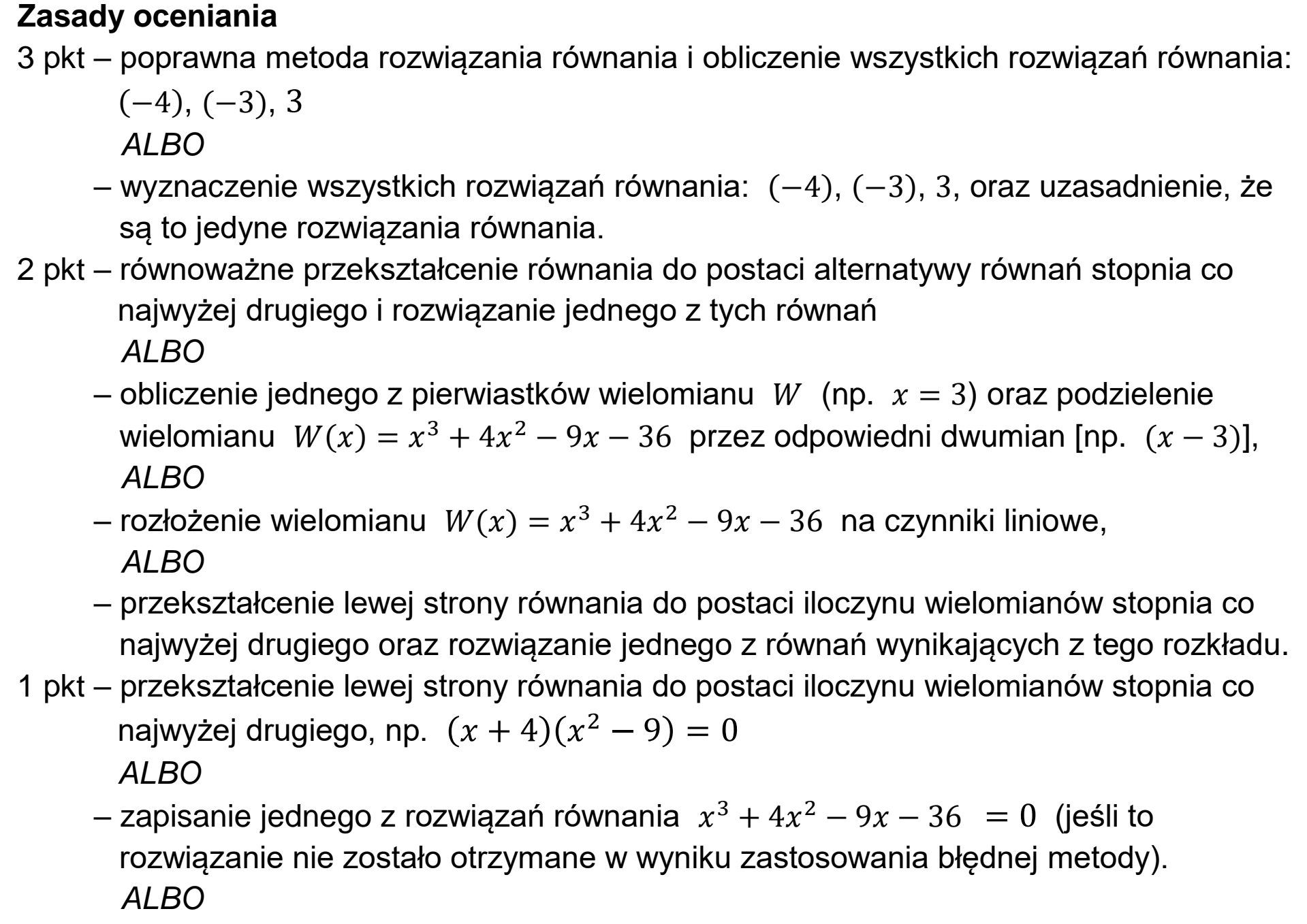 Matura dodatkowa, czerwiec 2023, odpowiedź do zadania 9