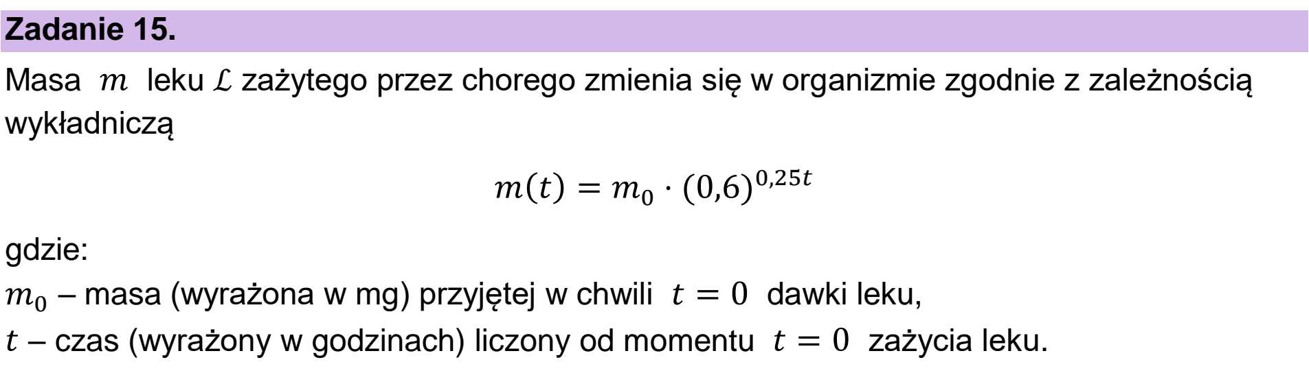 Matura dodatkowa, czerwiec 2023, wstęp zadania 15