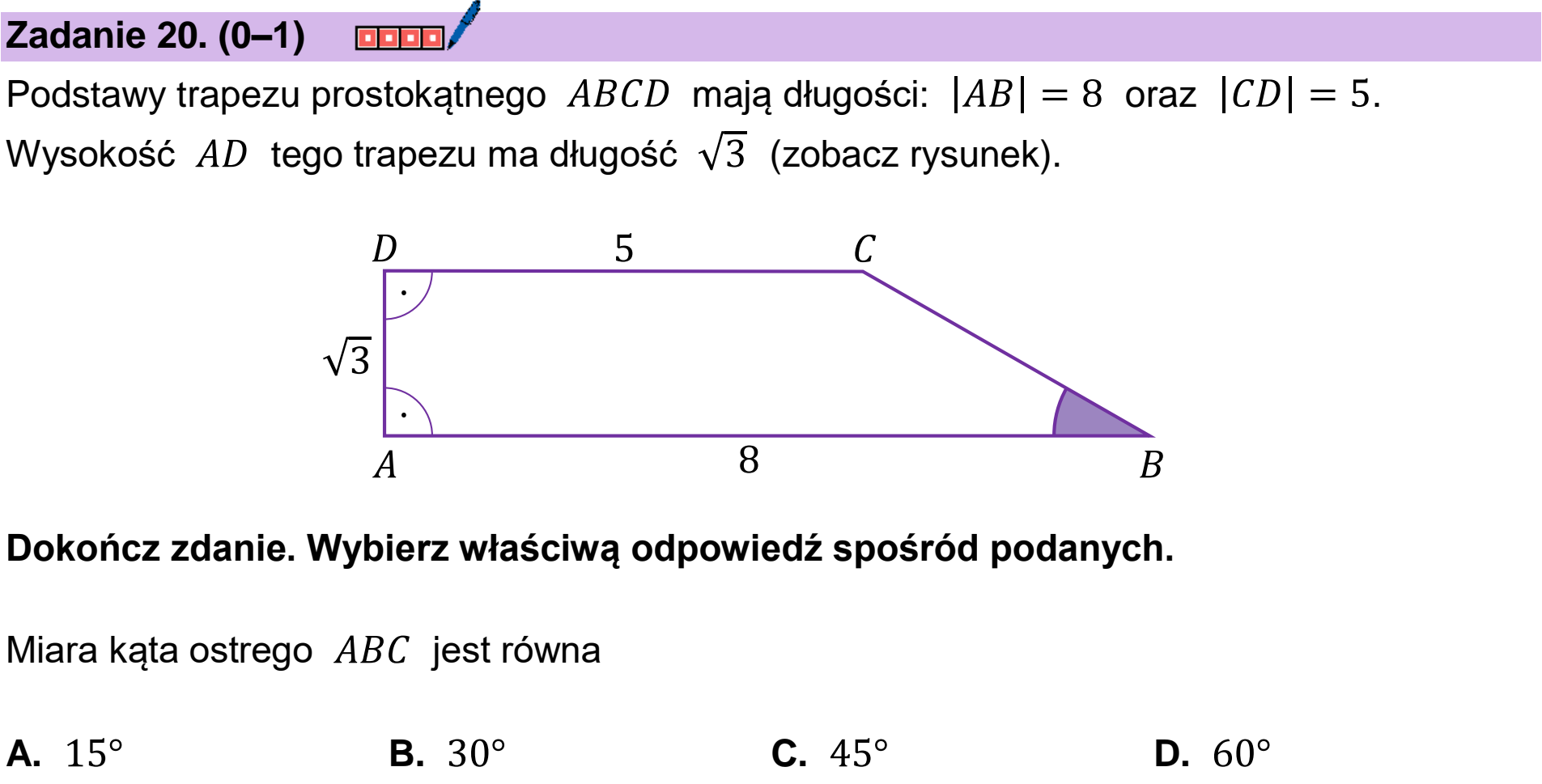 Matura dodatkowa, czerwiec 2024, podgląd zadania 20