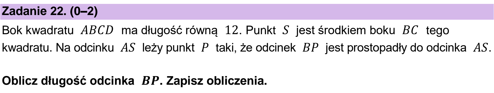 Matura dodatkowa, czerwiec 2024, podgląd zadania 22