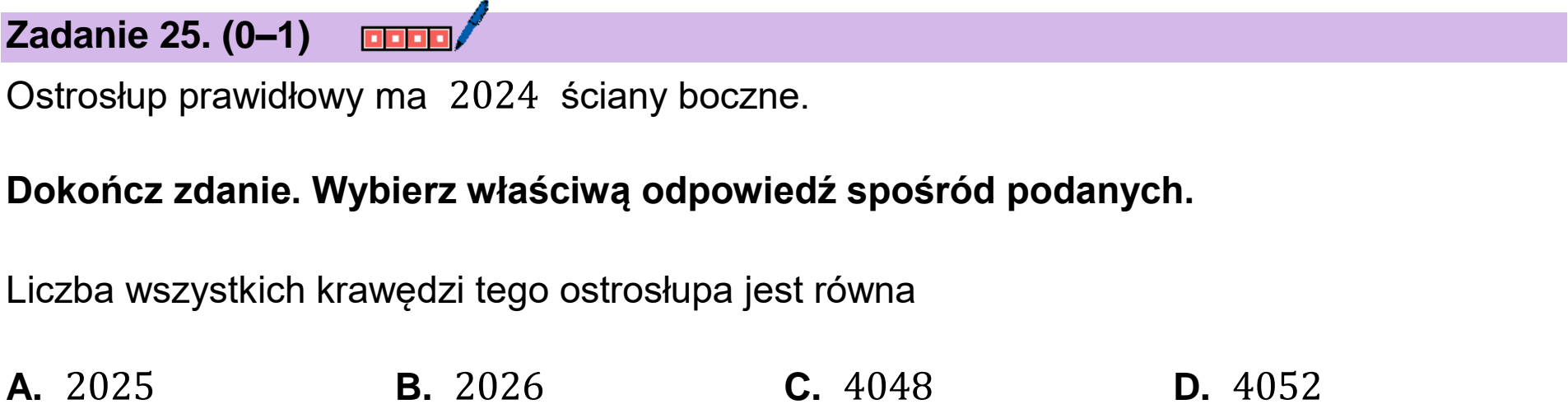Matura dodatkowa, czerwiec 2024, podgląd zadania 25
