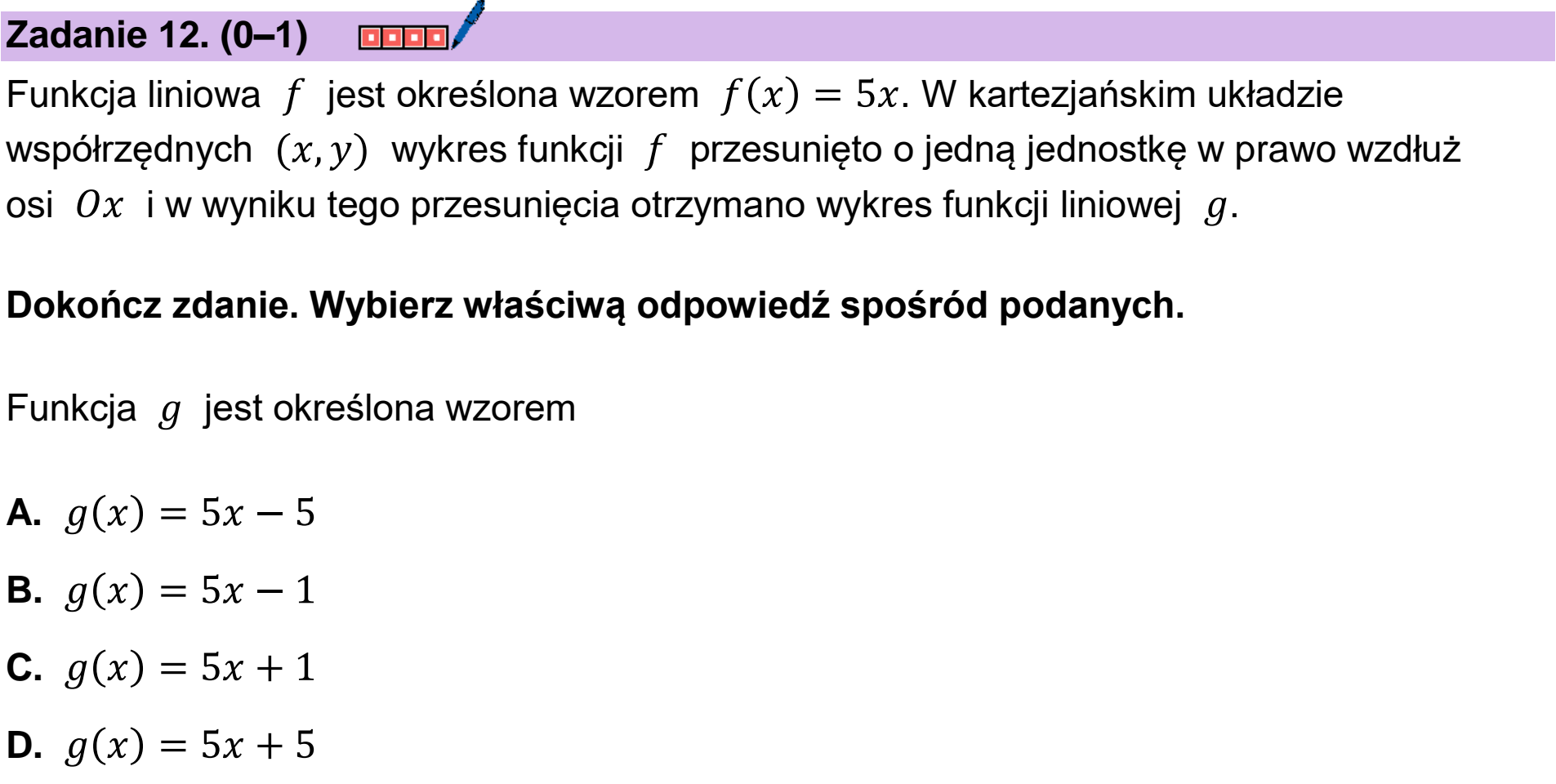 Matura dodatkowa, czerwiec 2025, podgląd zadania 12