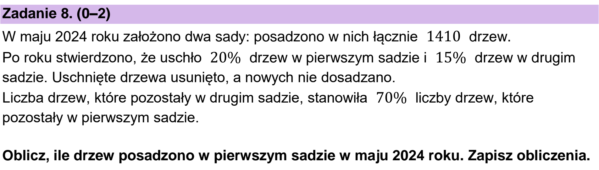Matura dodatkowa, czerwiec 2025, podgląd zadania 8