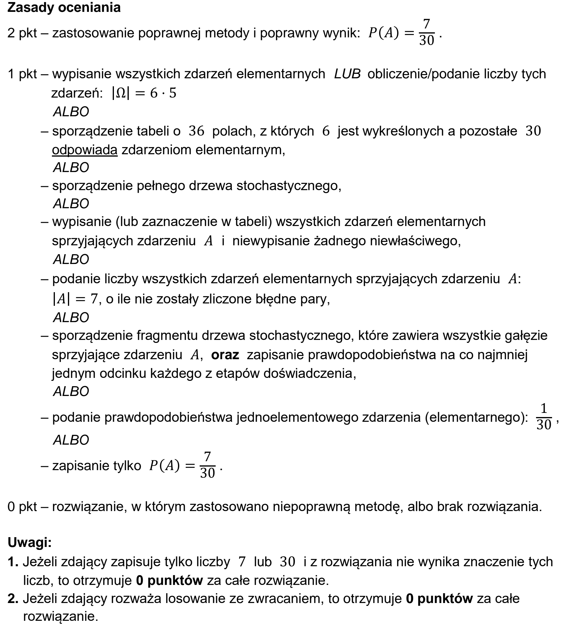Matura dodatkowa, czerwiec 2026, odpowiedź do zadania 31