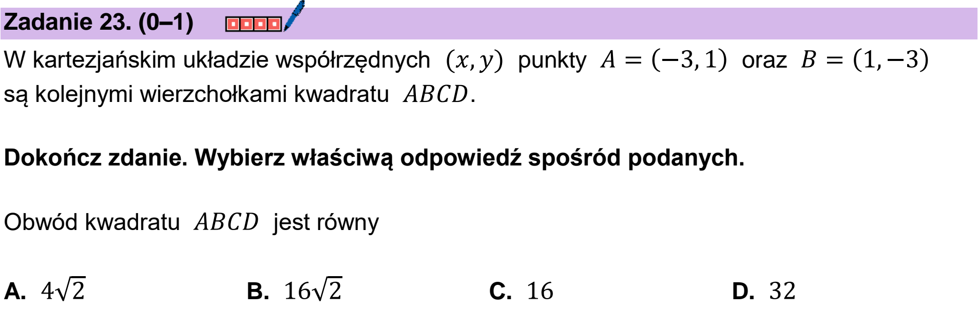 Matura dodatkowa, czerwiec 2026, podgląd zadania 23