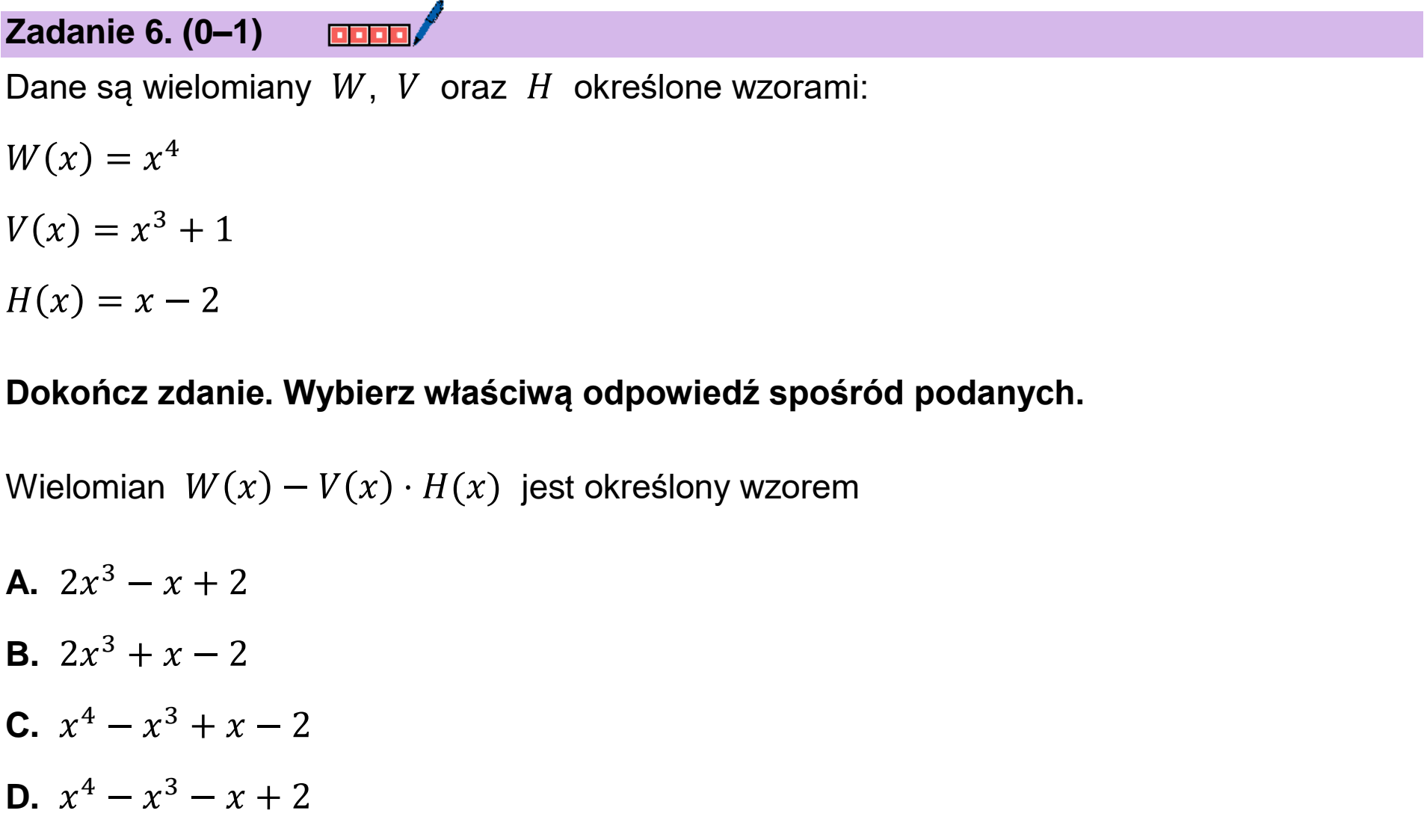 Matura dodatkowa, czerwiec 2026, podgląd zadania 6