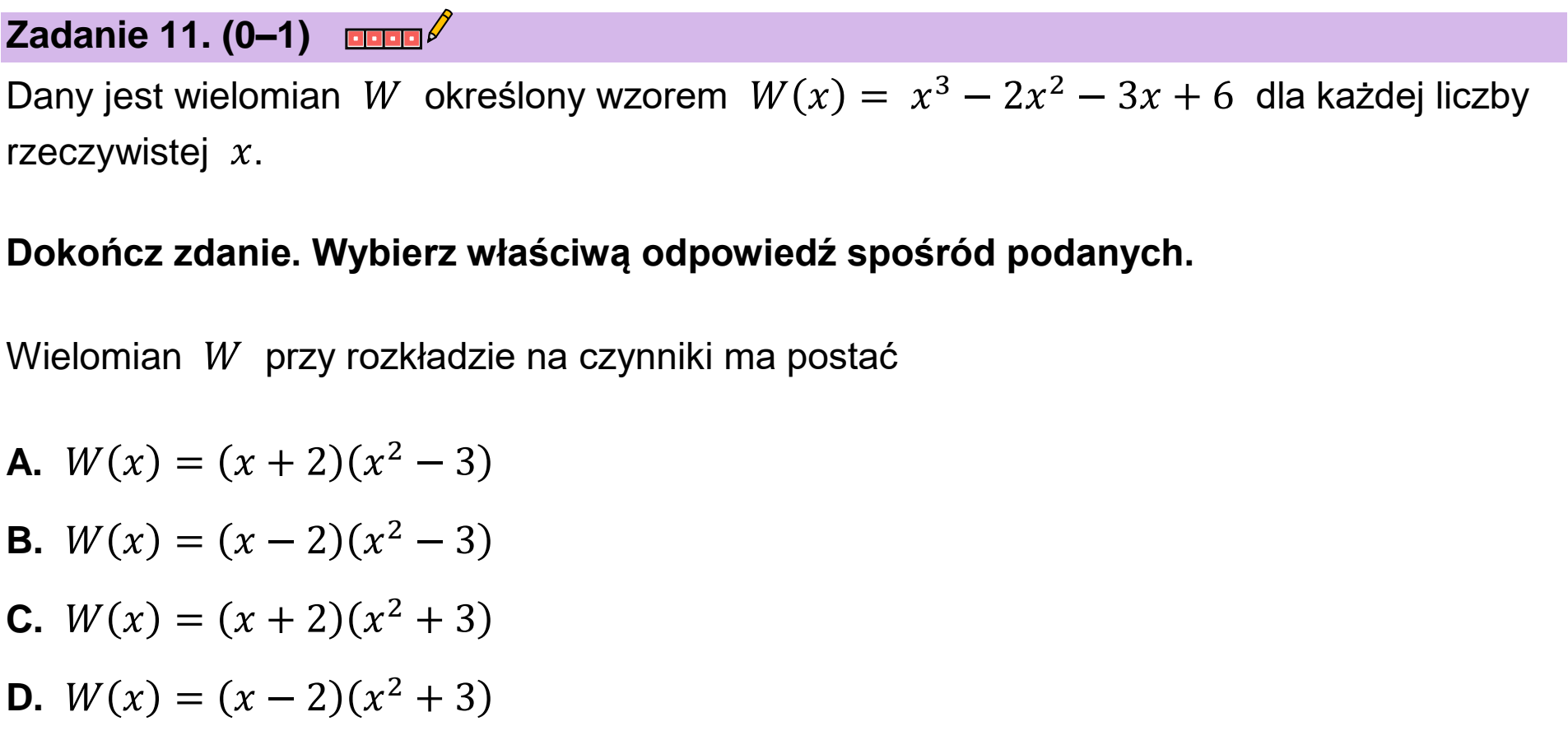 Matura próbna, grudzien 2022, podgląd zadania 11