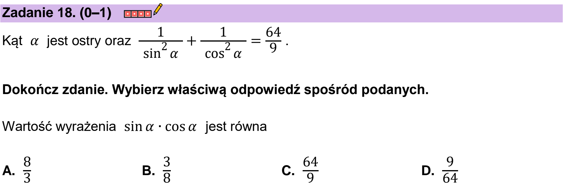 Matura próbna, grudzien 2022, podgląd zadania 18