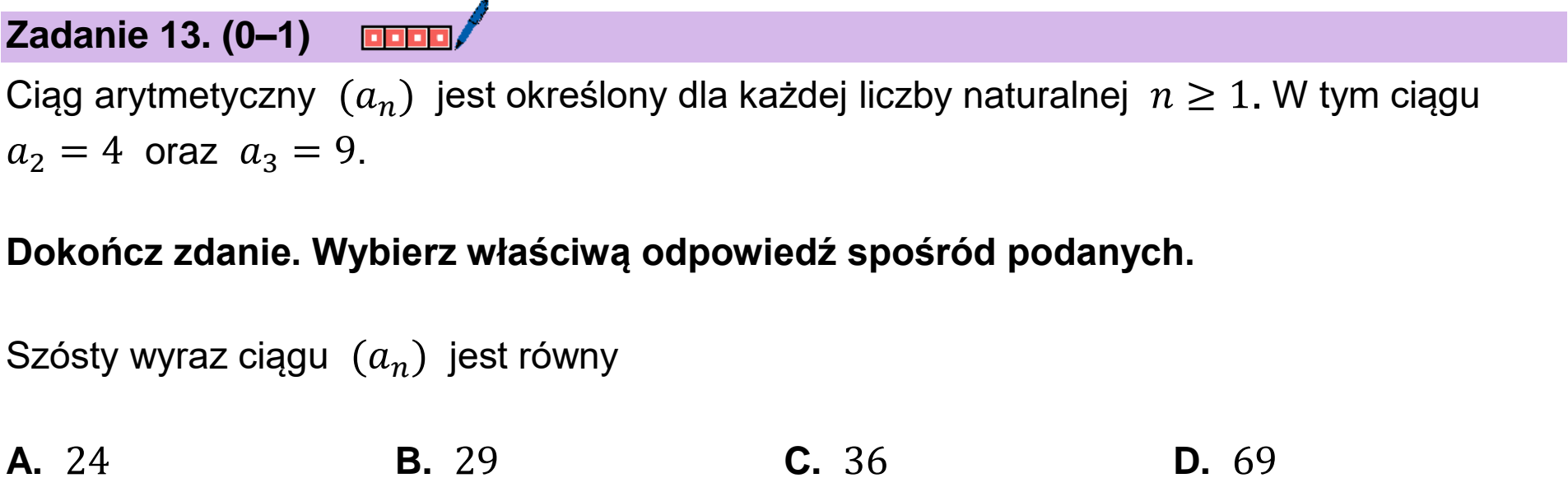 Matura próbna, grudzien 2023, podgląd zadania 13
