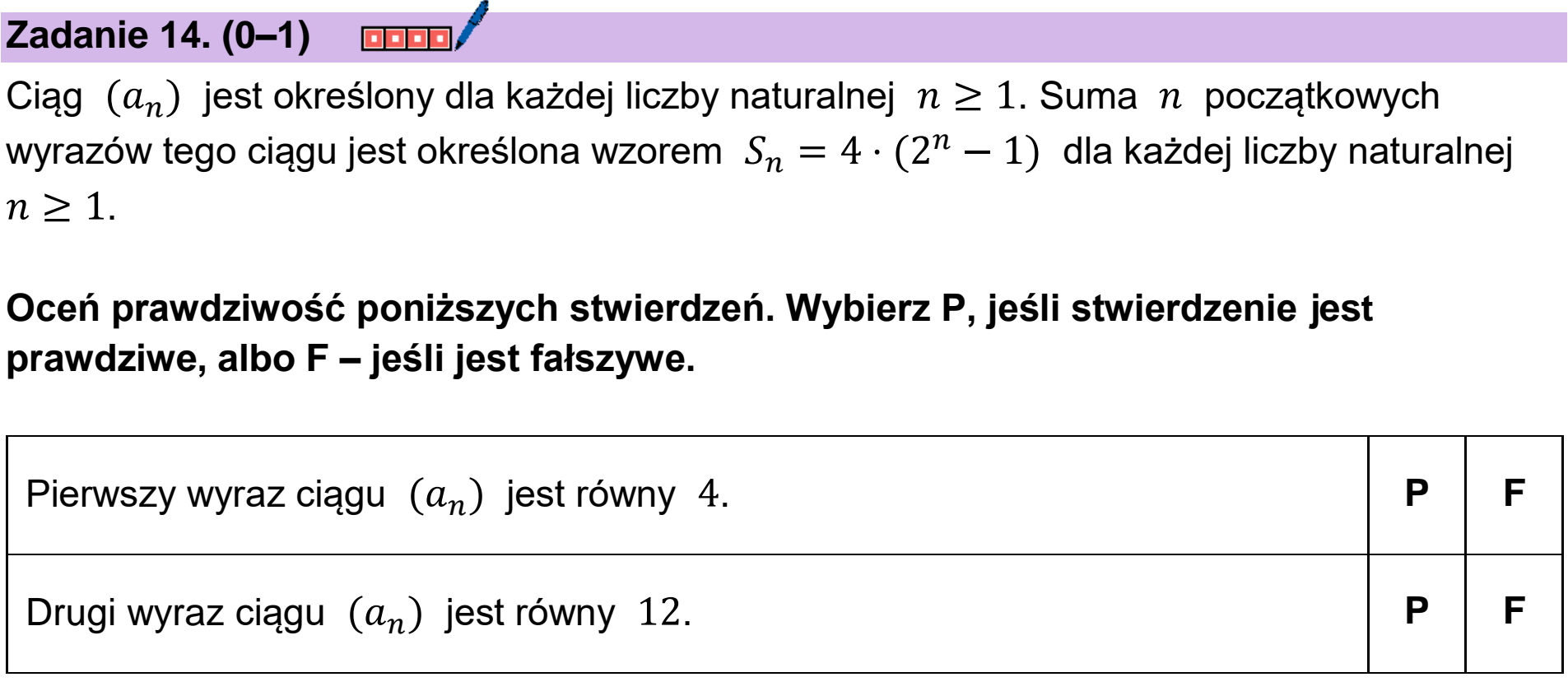 Matura próbna, grudzien 2023, podgląd zadania 14