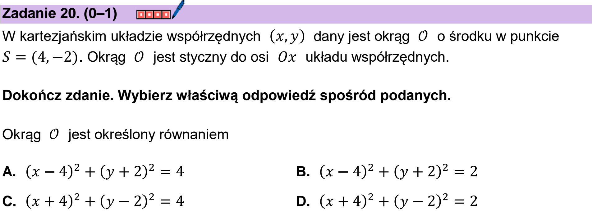 Matura próbna, grudzien 2023, podgląd zadania 20