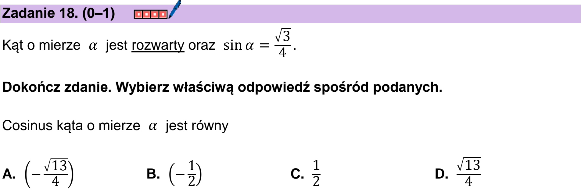Matura próbna, grudzien 2024, podgląd zadania 18