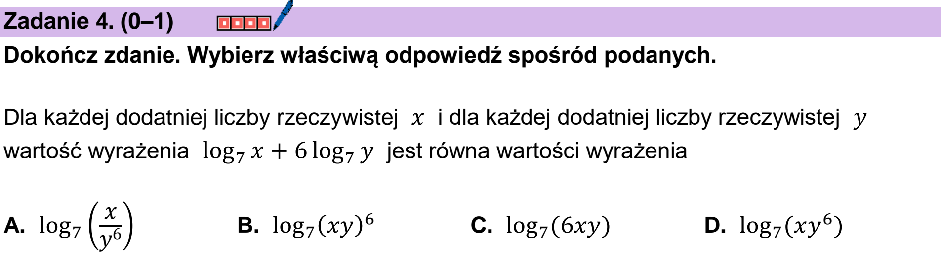Matura próbna, grudzien 2024, podgląd zadania 4