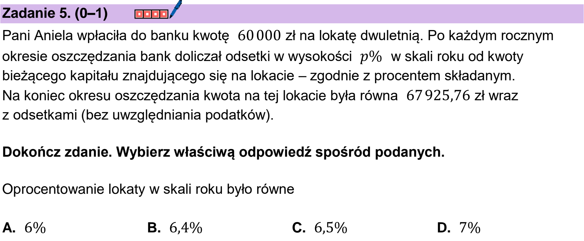 Matura próbna, grudzien 2024, podgląd zadania 5
