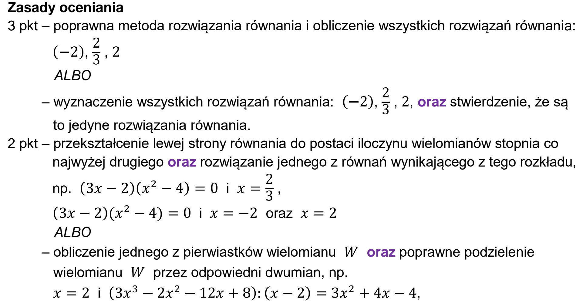 Matura, maj 2023, odpowiedź do zadania 9