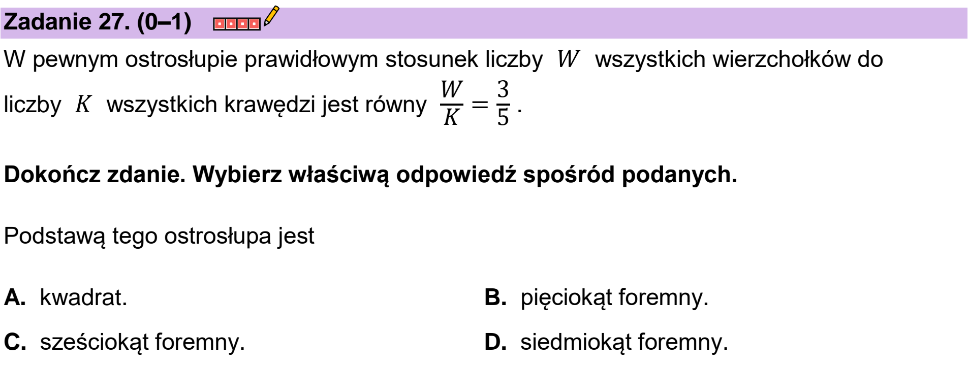 Matura, maj 2023, podgląd zadania 27