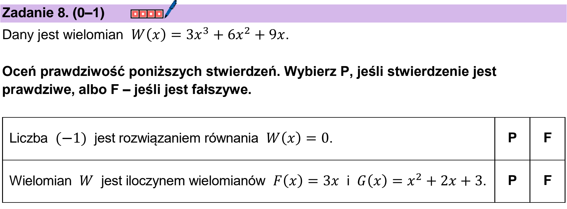Matura, maj 2024, podgląd zadania 8