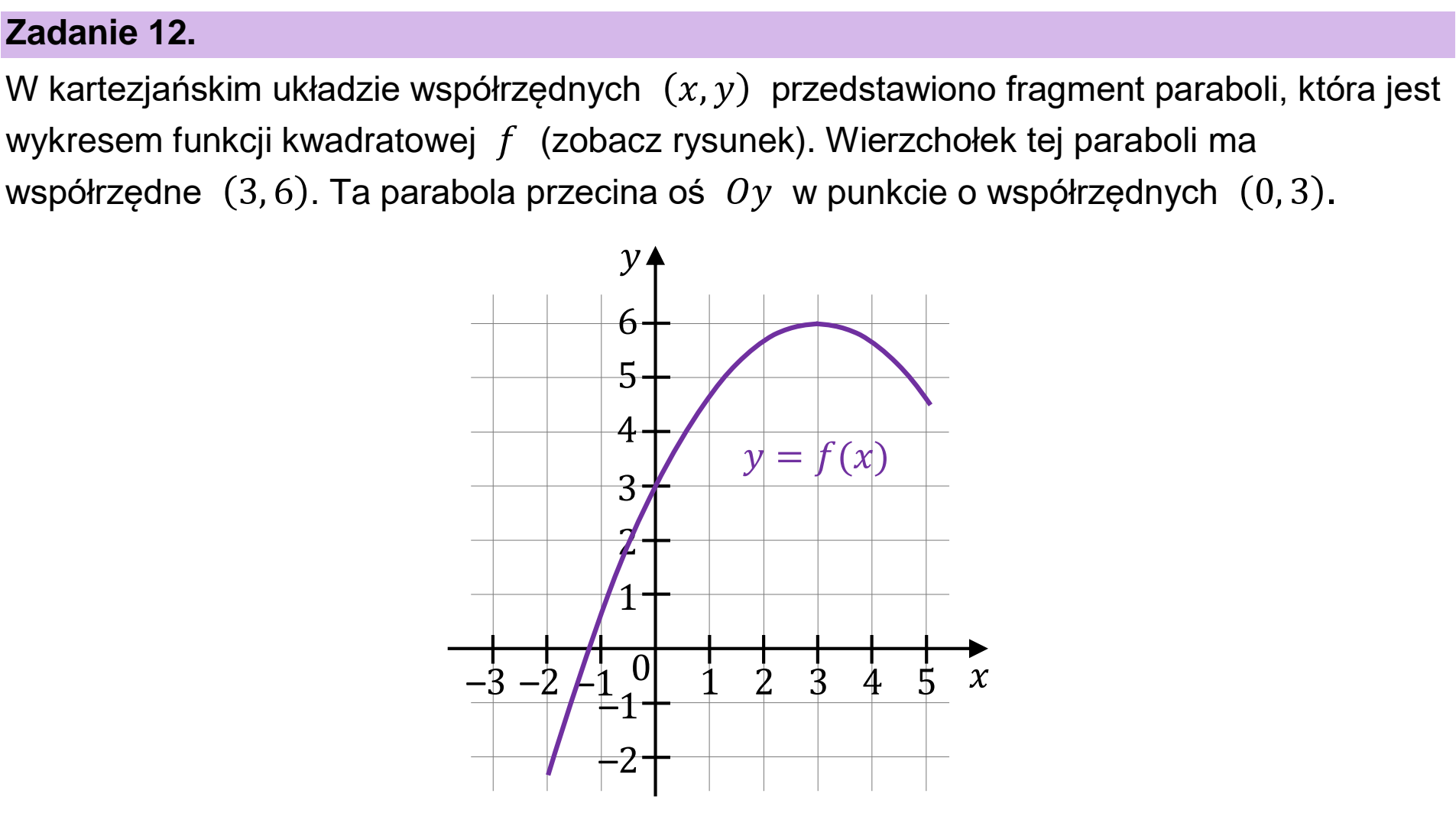 Matura, maj 2025, wstęp zadania 12