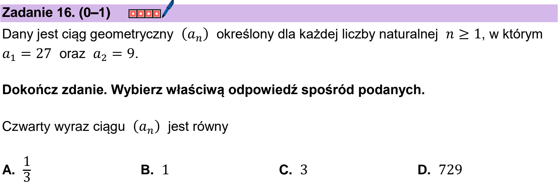 Matura, maj 2025, podgląd zadania 16