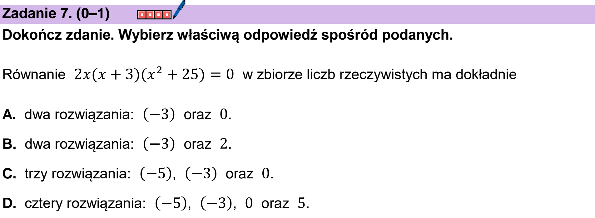 Matura, maj 2025, podgląd zadania 7
