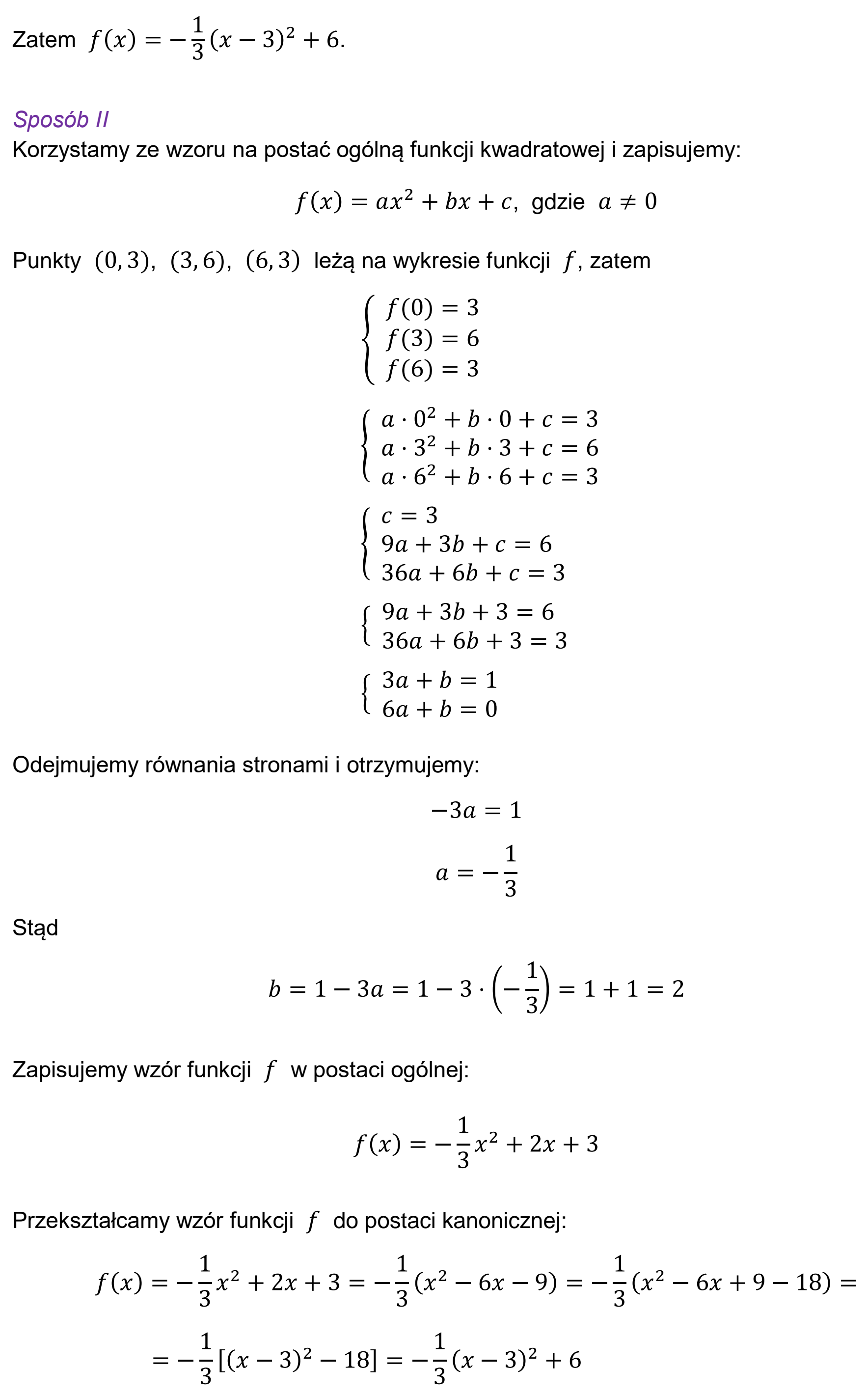 Matura, maj 2025, odpowiedź do zadania 12.1, fragment 2