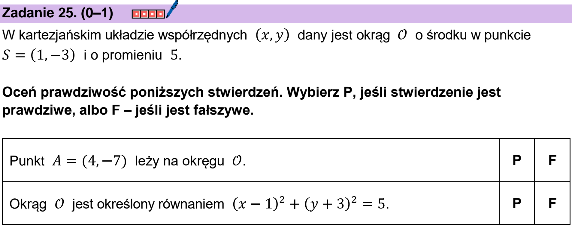 Matura, maj 2026, podgląd zadania 25