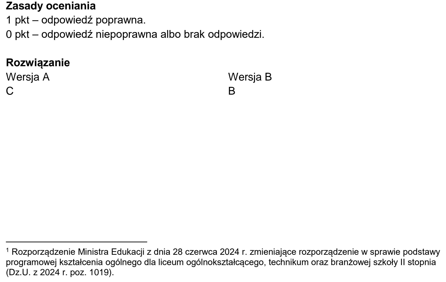 Matura, maj 2026, odpowiedź do zadania 1